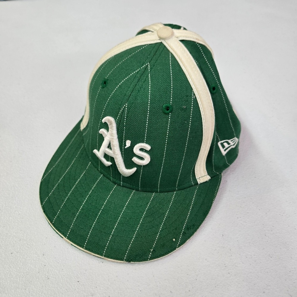 Oakland Athletics Men Hat 6 7/8 Green Wool New era Cap Embroidered READ